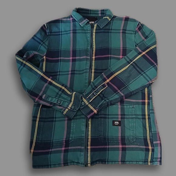 Vans Tops - Vans Off The Wall Classic Fit Full Zip Flannel Shirt Women's Size Large